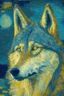 Placeholder: portrait of a wolf in van gogh style