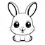 Placeholder: create a 2d black outline, "scary kawaii plush rabbit with buttons for eyes coloring book for kids", coloring page, low details design, black contour, coloring page design, simple background, colorful , card style, coloring page for kids, white background, sketch style,