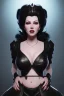 Placeholder: Lana Turner as evil queen in black leather, leather, busty, cleavage, angry, stern look. character design by cory loftis, fenghua zhong, ryohei hase, ismail inceoglu and ruan jia. unreal engine 5, artistic lighting, highly detailed, photorealistic, fantasy