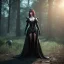 Placeholder: Christina Hendricks as evil queen in black leather gown, cleavage, angry, stern look unreal 5, octane render,cinema4d, dynamic lighting, dramatic lighting, 4k, redshift render, highly detailed, hyper realistic