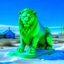 Placeholder: a green lion in the blue north pole