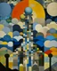 Placeholder: A silver colored sky with geometric clouds designed in ancient Egyptian architectures and sculptures painted by Alexej von Jawlensky
