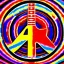 Placeholder: PEACE electric guitar PEACE psychedelic hippie trippy acid LSD PEACE GUITAR peacesign HIPPIE FLAG JIMI HENDRIX