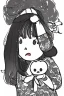 Placeholder: Portrait lady, full body shot, medium shot, style of sanrio
