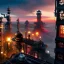 Placeholder: fullbody Drawing of 'sketch of steampunk cities as in the movie mortal engines(2018)',intricate detail,andrea bonelli,Kilian Eng,Ohrai,evan lee,Aleksandr Sidelnikov,KyuYong Eom,three quarters frontal aerial view,toned colors,32k