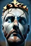 Placeholder: Ultra Realistic image, Roman sculpture bust, clean white marble material, Lionel Messi, gold crown of thorns, renaissance ornate, one gold star, blue sky background, waist up portrait, epic, cinematic lighting, god light, 4k resolution, smooth details, soft lighting, unreal engine 5, art station, substance 3d.