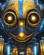 Placeholder: symmetry!! portrait of wall - e, sci - fi, tech wear, blue and yellow glowing lights!! intricate, elegant, highly detailed, digital painting, artstation, concept art, smooth, sharp focus, illustration