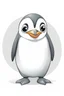 Placeholder: The Linux penguin sitting smiling, cute, white background with a gray gradient