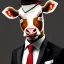 Placeholder: A cow wearing a suit and tie