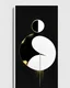 Placeholder: meditation, tarot, esotericism, minimalistic abstraction, golors gold, black, white tarot card, moon, minimalism