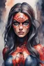 Placeholder: spider woman spider woman A cute woman, Watercolor, trending on artstation, sharp focus, studio photo, intricate details, highly detailed, by greg rutkowski