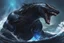 Placeholder: Huge venom in 8k solo leveling shadow drawing, shark effects, blue lights, sea, intricate details, highly detailed, high details, detailed portrait, masterpiece,ultra detailed, ultra quality