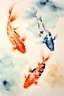 Placeholder: Watercolor on rice paper, Koi fish, Abstract animal symbolism, A watercolor artwork on rice paper incorporating abstract animal symbolism, exploring the interconnected meanings and representations within the Japandi cultural context. Watercolor, animal symbolism, abstract exploration. mute tone
