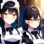 Placeholder: Clear focus, 8k, cat girl, high quality, detailed, black hair, golden eyes, beautiful lighting, vibrant colors, nervous, maid