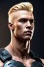 Placeholder: Muscular male Commander with blonde undercut hair. Photorealistic. 4k. Modern