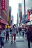 Placeholder: pop art pixels 1000 images youtuber with cameras attached walking thrigh crazy city