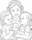 Placeholder: mothers day coloring with two babies