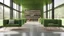 Placeholder: Modern green library interior with sunlight. Decor and desing concept. 3D Rendering