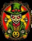 Placeholder: Vintage Trick or Treater tattoo design, traditional tattoo style, t-shirt design, fantasy art, digital painting, clean dark background, 8K