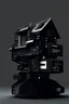 Placeholder: design a black house that is made of computer parts and computer code/