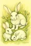 Placeholder: in style, Maggie Vandewall, creates graphite drawings and watercolor paintings. rabbits, animals and enchanted nature scenes. With a passion for the organic world, storybook.