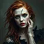 Placeholder: a beautiful fantasy woman, young, ginger hair, insane, broken, dark fantasy art