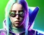 Placeholder: Billie Eilish, in stockings, cyberpunk2077