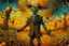 Placeholder: works by Mark Keatley, Josephine Wall, Ellen Jewett, Dan Mumford Cayenne, Victoria Francis. dancing scarecrow with a scary pumpkin head in a field with scarecrows, High Definition HD, High Detail, UHD Pen and Ink Art, Perfect Composition, Detailed Intricacy, Crazy Octane Rendering, Trending on Artstation, 8k Fine Art Photography, Photorealistic Concept Art , soft thoughts, 3D cinematic perfect light, 3D rendering, famous, unforgettable., photo, poster, cinematic