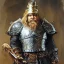 Placeholder: dungeons and dragons, fantasy, dwarf, dark priest, full plate armour, ironclad, dark metal, dark red glow, watercolour, large strokes, distinct face, portrait, head, crude crown