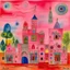 Placeholder: Pink ruins with flowing aura designed in African masks painted by Paul Klee