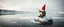 Placeholder: airbrush rendering, close up lobster riding gnome on small frozen island in lake, pinhole cam