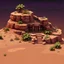 Placeholder: Elevated view of a Mesa rock 2d game asset from the front