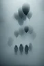 Placeholder: Five bodies hanging from chains commected to balloons floating in a thick fog