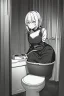 Placeholder: anime girl using the toilet