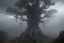 Placeholder: monster tree of a nightmare ten miles high and six foot deep, hyper photorealistic, hyper detailed dark art color, high resolution, fog, octane render, tilt shift, HDRI Environment