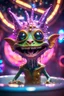 Placeholder: portrait of ultimate transcendent happy disco helmet wested pimp kobold alien frown with spotlights and huge dripping forked tounge sticking head out of a bathtub portal, in front of space portal dimensional glittering device, bokeh like f/0.8, tilt-shift lens 8k, high detail, smooth render, down-light, unreal engine, prize winning