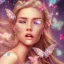 Placeholder:  lying down beautiful face princess blond fairy smiling with sparkle jewel bikini and butterflies in hair magic