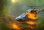 Placeholder: burning helicopter in jungle the jaguar is watching on fire