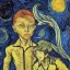 Placeholder: Boy alien and girl alien by van gogh