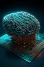 Placeholder: AI brain with chips and electron texture