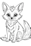 Placeholder: coloring page for kids, fox, cartoon style, thick outline, low details, no shading, no color