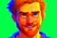 Placeholder: Happy Andrew Garfield with a beard and blue eyes in Pixar style