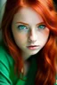 Placeholder: A cute girl with red hair and green eyes