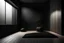 Placeholder: meditation minimalistic corner. black wood, gloomy light in the meditation room.