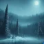 Placeholder: Concept art of the Olympic National Forest at night during winter by Anato Finnstark