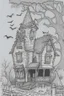 Placeholder: coloring book page Small Haunted Houses