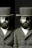 Placeholder: Stereoscope pattern image of a man shaded