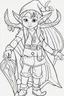 Placeholder: coloring page for kids, Elves, cartoon style, thick outline, low details, no shading, no color