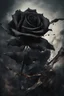 Placeholder: Close up of a broken man crushing a black rose and blowing the ashes In the wind, highly realistic, Gothic, sad, 8k quality, abstract background