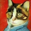 Placeholder: Portrait of a cat by Van Gogh